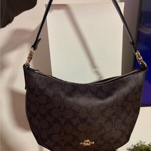 Coach Signature Brown and Black Shoulder Bag
